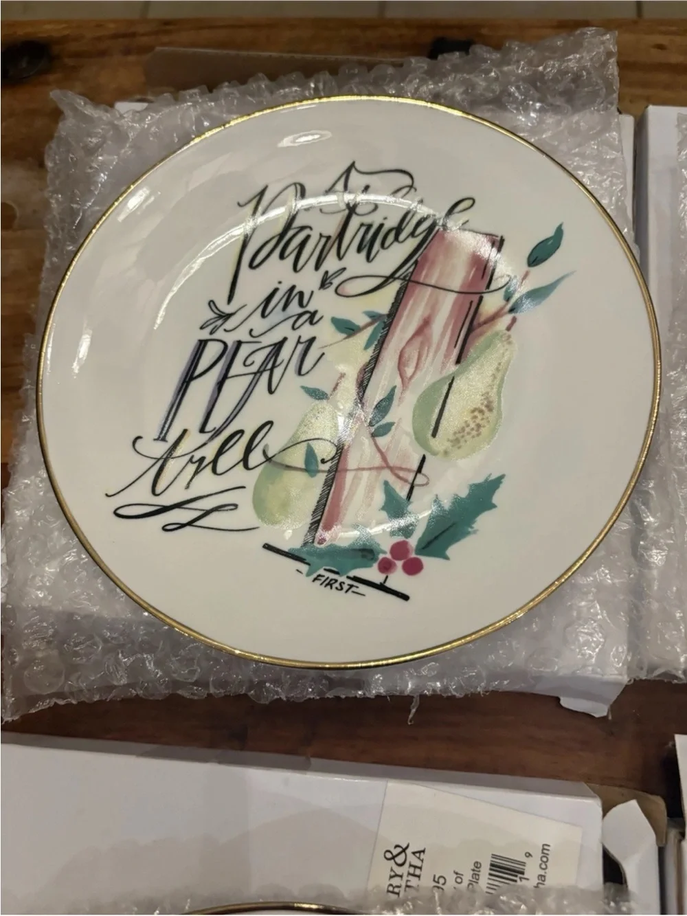 Mary & Martha 12 Days of Christmas Dessert Plates Complete Set of 12 NIB